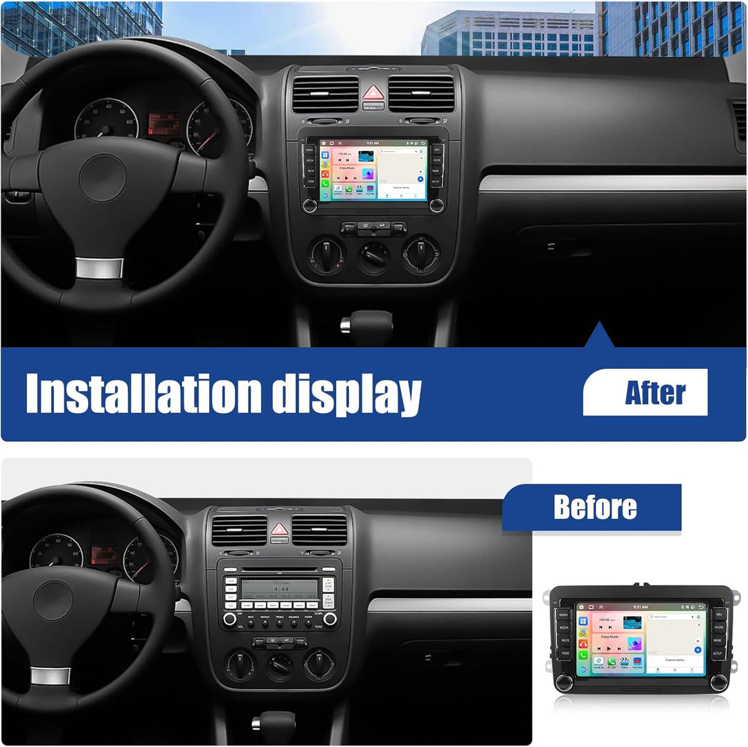 CAMECHO 8-Core 4+64G Android 13 Carplay/Android Auto/DSP Autoradio für VW Golf 5 6 Touran Polo, 7 Zo