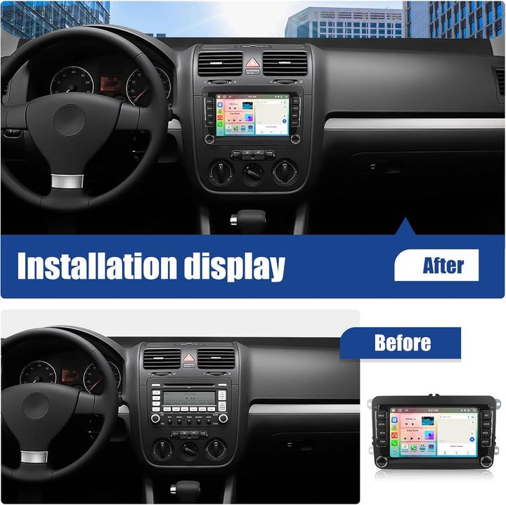 CAMECHO 8-Core 4+64G Android 13 Carplay/Android Auto/DSP Autoradio für VW Golf 5 6 Touran Polo, 7 Zo