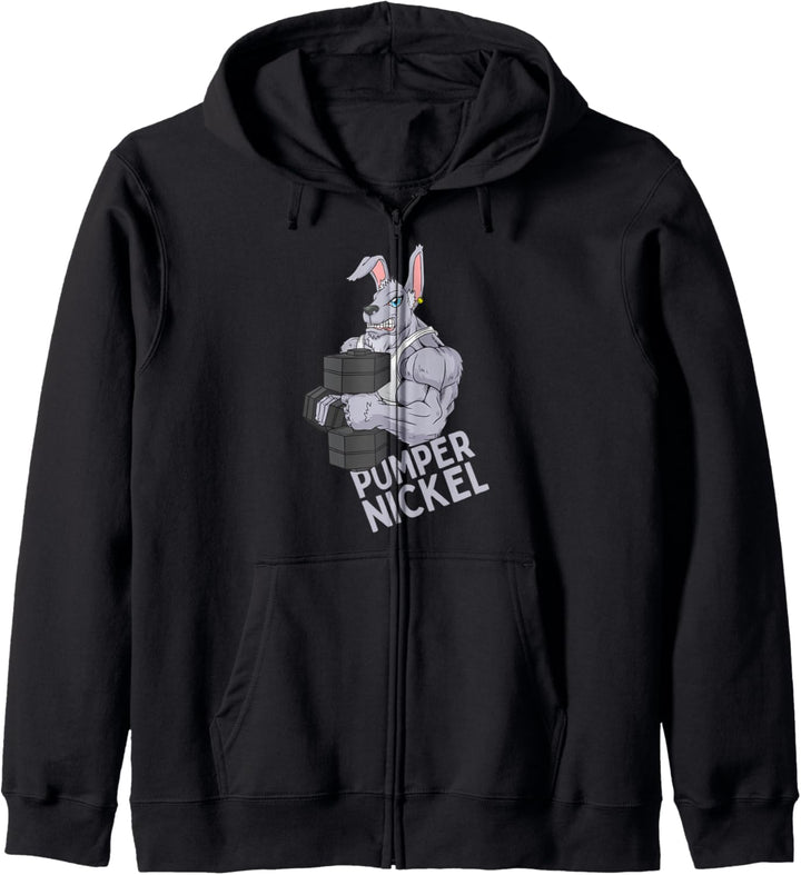 Lustiges Pumpernickel Workout Kaninchen Fitness Gym Kapuzenjacke