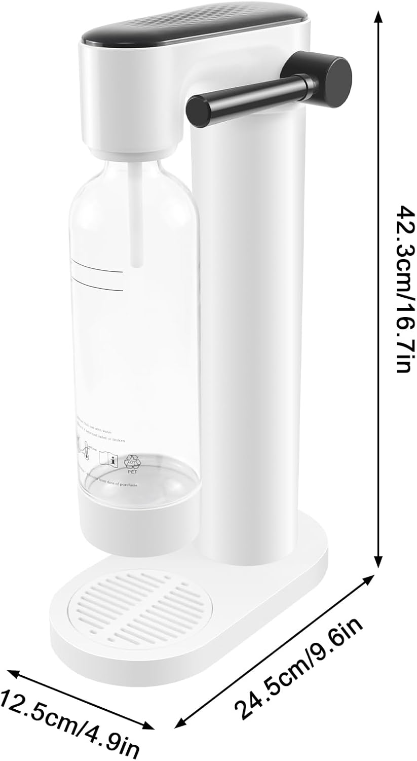 Wassersprudler Weiss inkl. 1 Liter Flasche, Stylisch und platzsparend, Höhe 42,3 cm 192, 192
