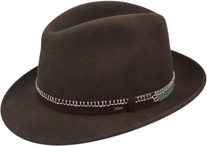 Bailey 1922 Acker Fedora Litefelt Hut Wollhut Wollfilzhut Regenhut Outdoorhut (L (58-59 cm) - braun)