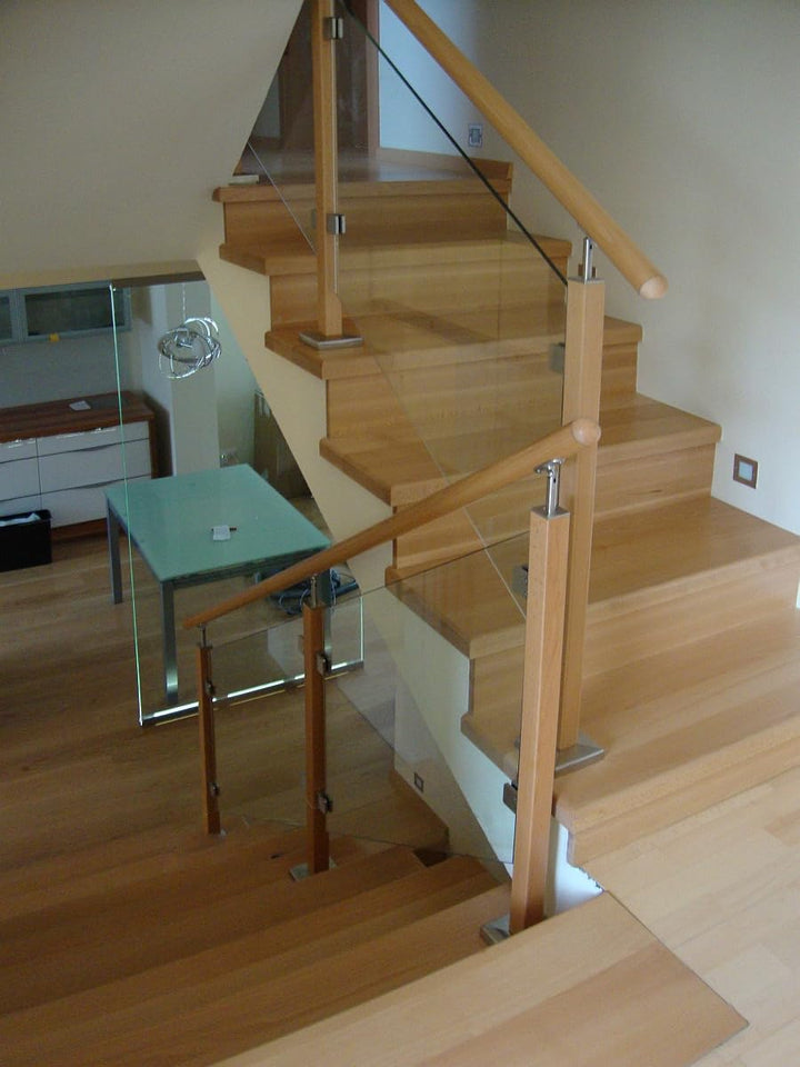 Sellon24® Glashalter 4 Stück Edelstahl Glasklemme Klemmhalter Geländer V2A Eckig 45 x 45 x 28 mm ink