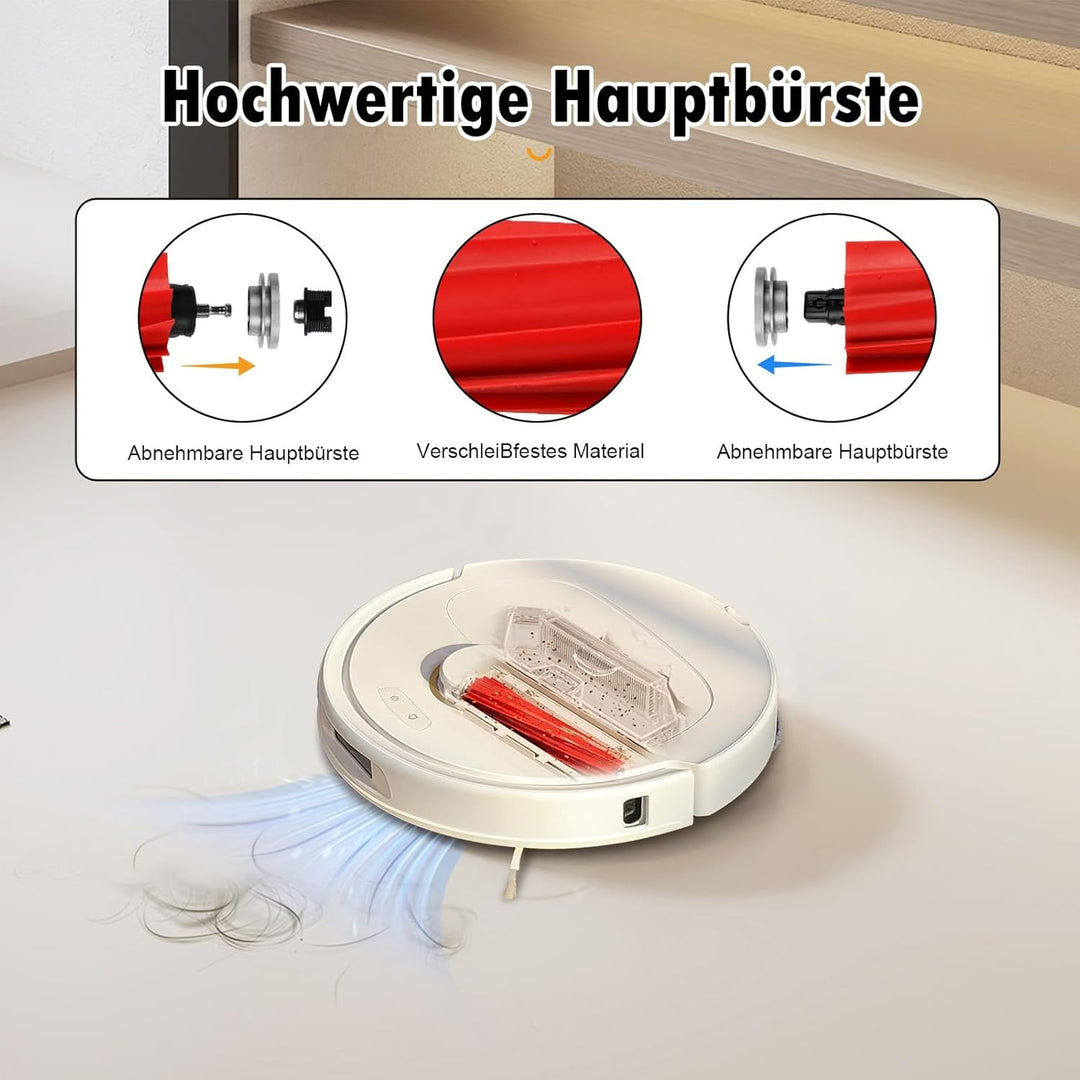 22 Stück Zubehörset für Roborock Qrevo Pro/Qrevo S/Qrevo MaxV Saugroboter, 2 Hauptbürste 4 Staubbeut