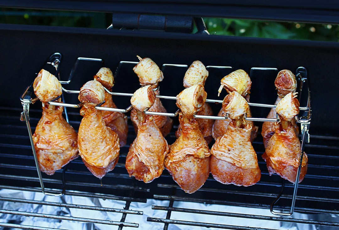 Generisch Hähnchenschenkel Halter für Grill Hähnchenkeulenhalter Edelstahl Keulenhalter für 12 Hähnc