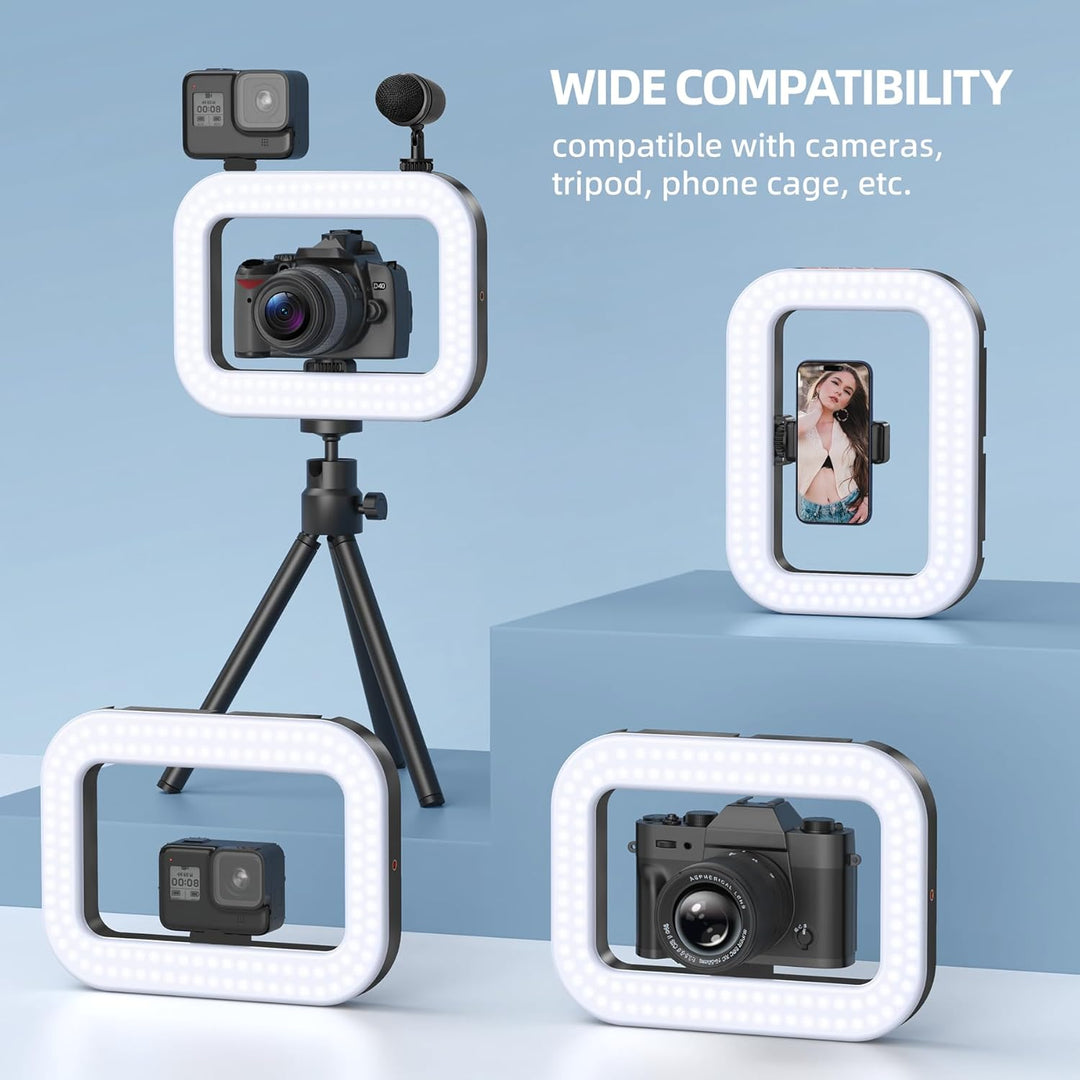 Zeadio Selfie-Ring-Videoleuchte, Smartphone Stabilisierungsgriff mit kraftvoller 20W LED, verstellba