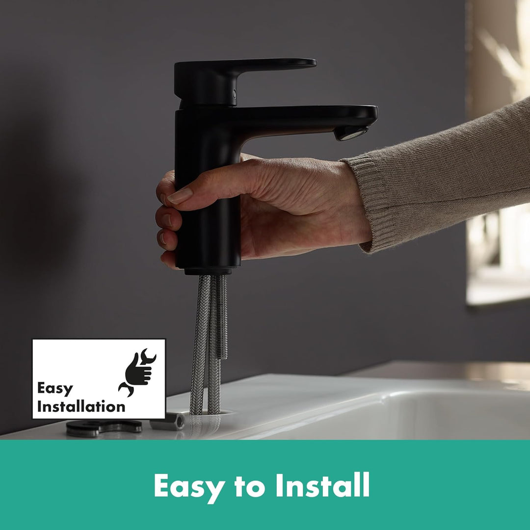 hansgrohe Vernis Blend - Waschtischarmatur mit Zugstangen-Ablauf, Wasserhahn Bad mit Auslauf Höhe 88