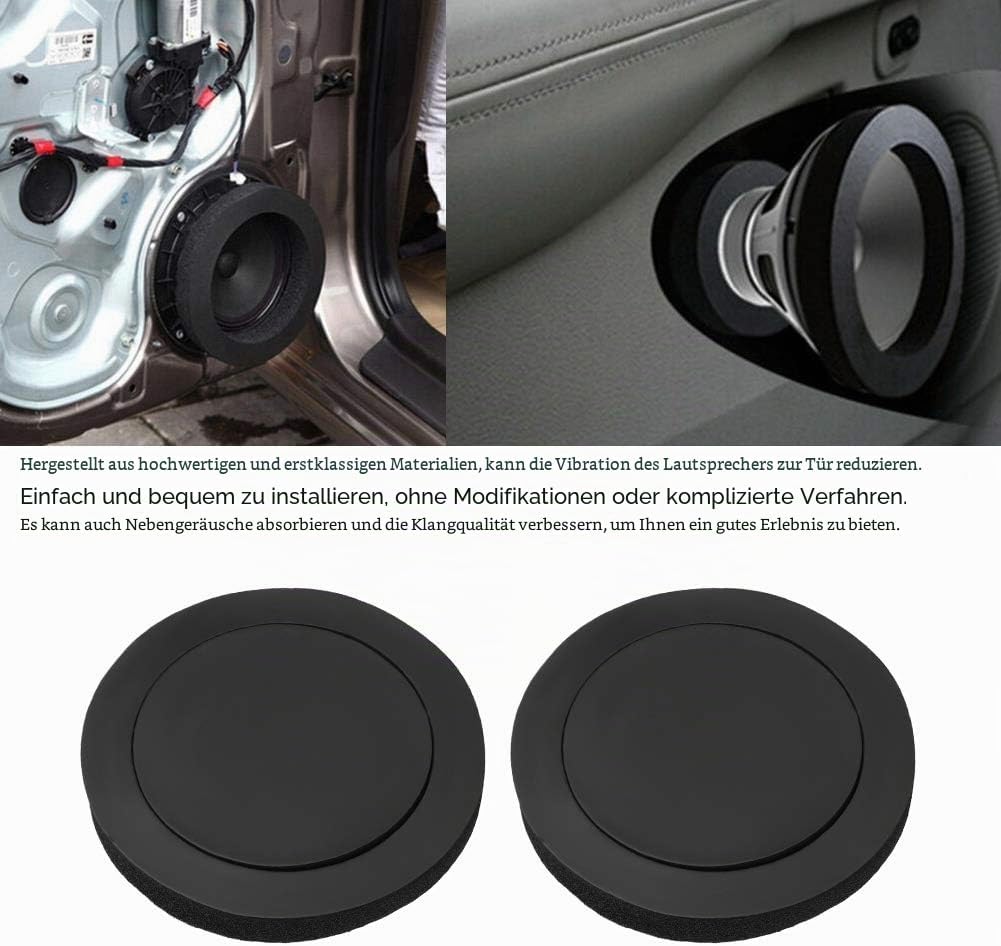 KIMISS Speaker Insulation Ring, 4 Stück Türverkleidung Schalldämmung Baumwolle Auto Lautsprecher Bas