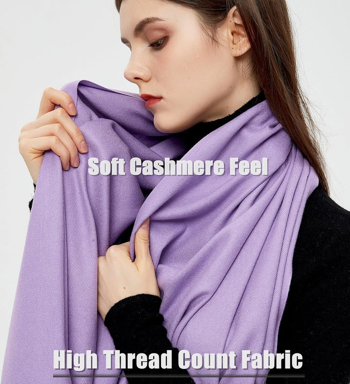 Pashmina Schals und Wraps Schals für Damen Hochzeit Party Winter Warme Lange Solid Color Hellviolett