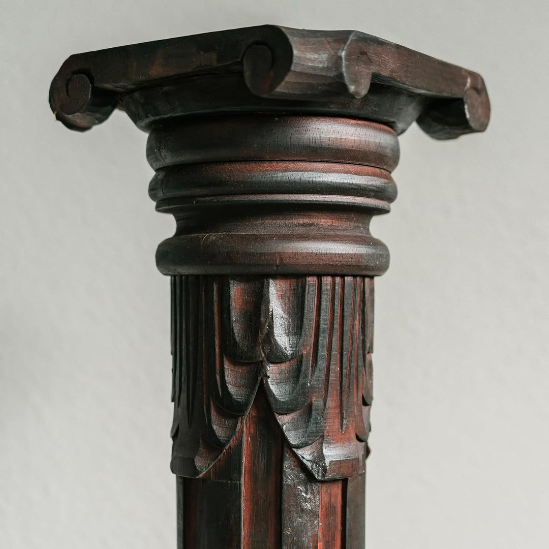 livasia edle Blumensäule Holz im Antik-Look – 80cm – Dekosäule aus Albiziaholz, Handgefertigt, Nachh