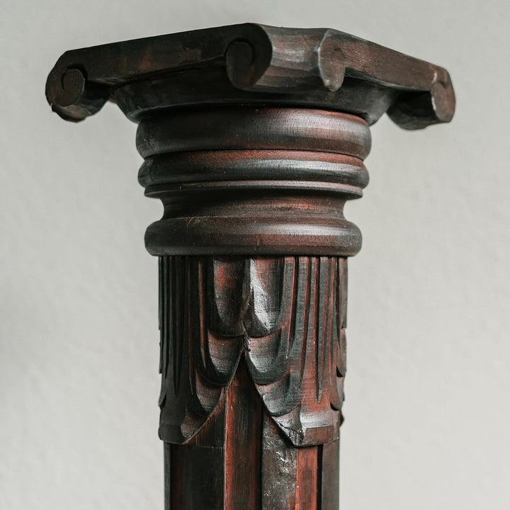livasia edle Blumensäule Holz im Antik-Look – 80cm – Dekosäule aus Albiziaholz, Handgefertigt, Nachh