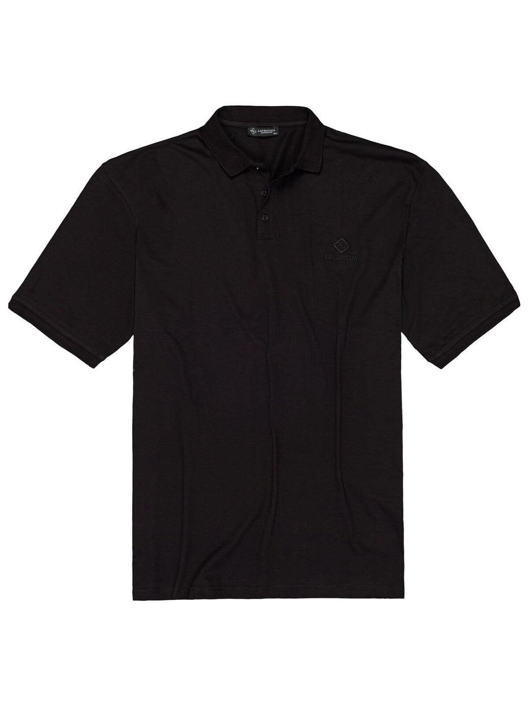 Lavecchia Übergrössen Poloshirt Herren Polo Shirts Kurzarm Shirt LV-1000 4XL Grosse Grössen Schwarz,