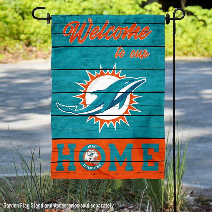 WinCraft Miami Dolphins Welcome Home Dekorative Gartenflagge doppelseitiges Banner