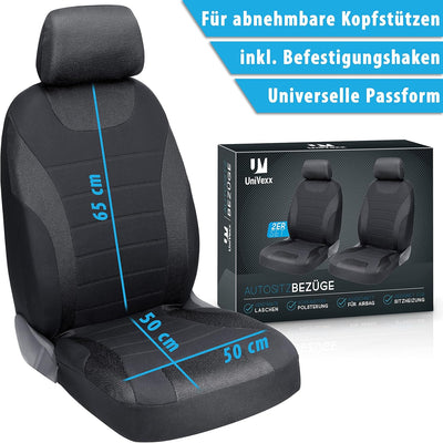 UniVexx® Autositzbezüge im 2er Set - Universell passende Auto Sitzbezüge - Autoschonbezüge Vordersit