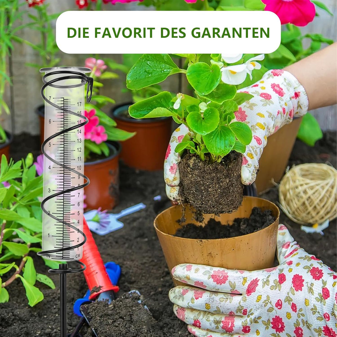 17cm Regenmesser für Garten Frostsicher - Outdoor Regenmesser Glas Regenwassermesser Niederschlagsme