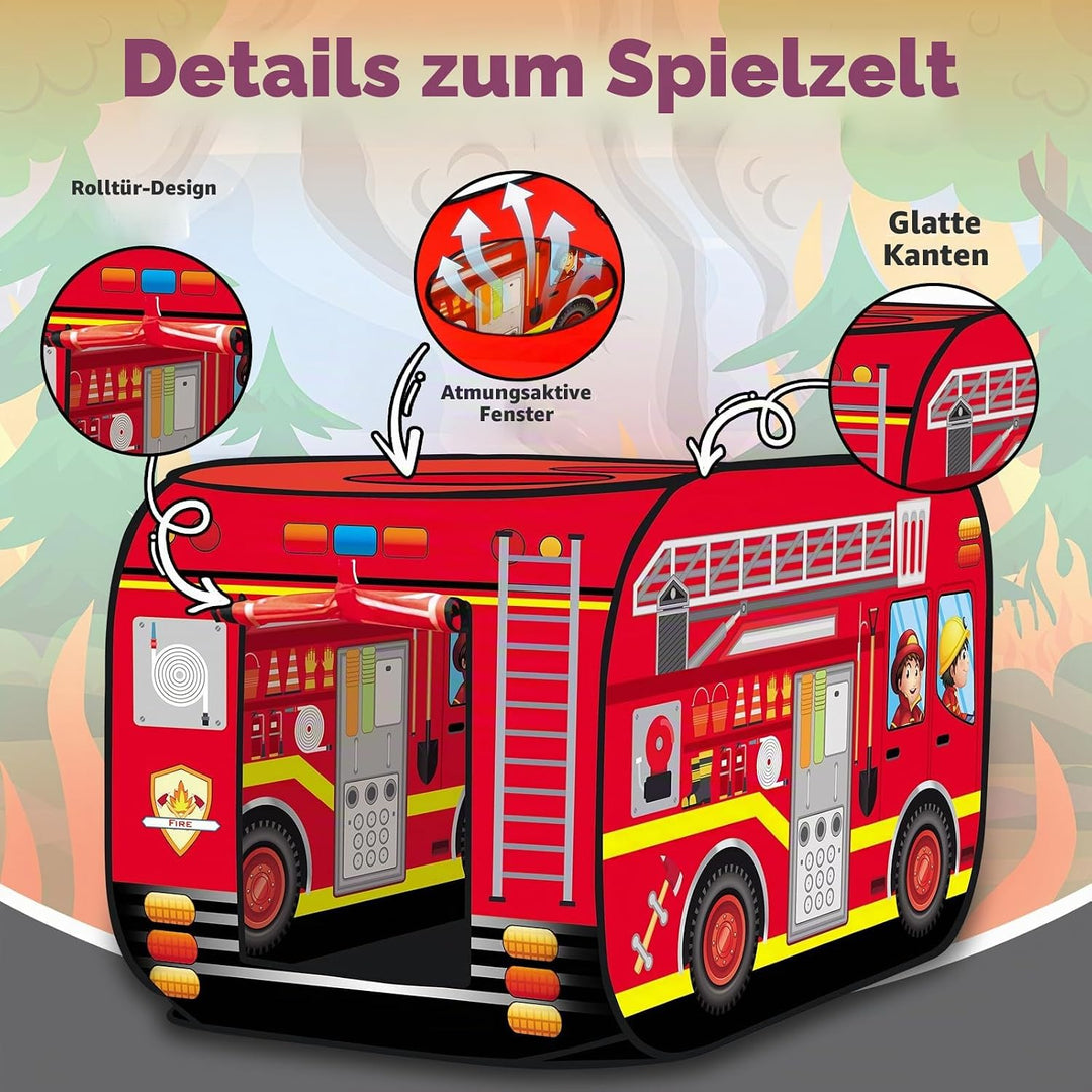 deAO Faltbares Spielzelt - Kinderspielhaus Indoor Outdoor Spielspielzeug (Rot)
