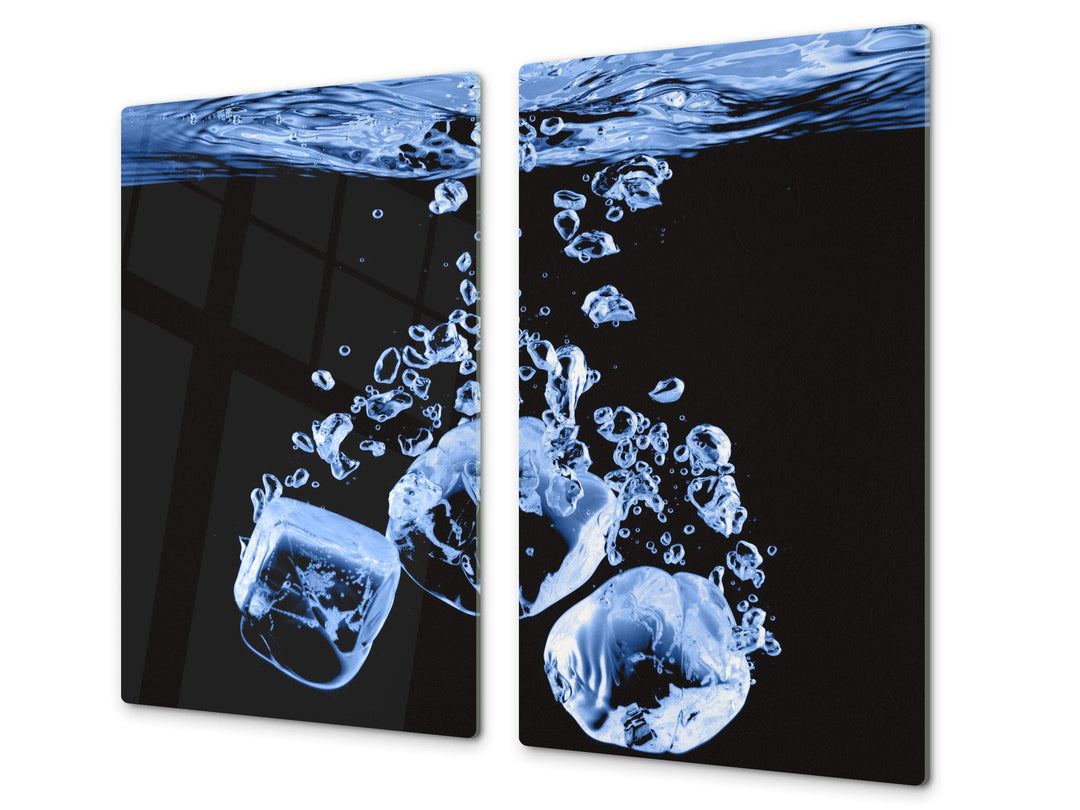 Küchenbrett aus Hartglas und Induktionskochplattenabdeckung – Schneideplatten SINGLE mit 60 x 52 cm