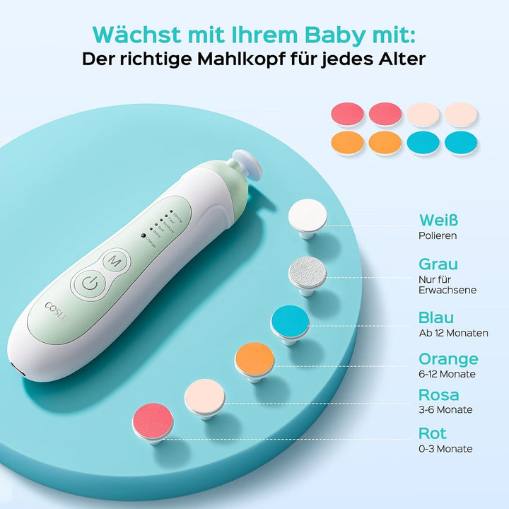 COSLUS Elektrische Nagelfeile Baby Wiederaufladbar: 2026 Electric Baby Nail Trimmer Sanfter 5 Geschw