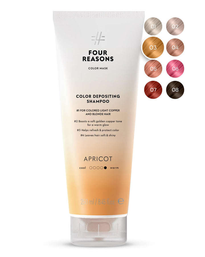 Four Reasons Farbmaske Tonisierendes Shampoo Aprikose farben 250 ML – Sulfatfreie Pigmentiertes Pfle
