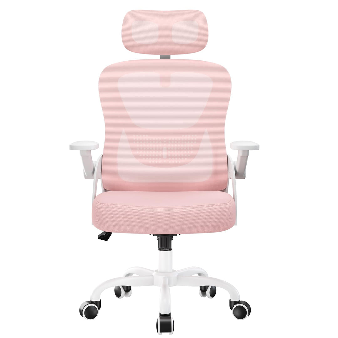 naspaluro Ergonomischer Schreibtischstuhl, Bürostuhl mit Kopfstütze/Hochklappbaren Armlehnen, Atmung