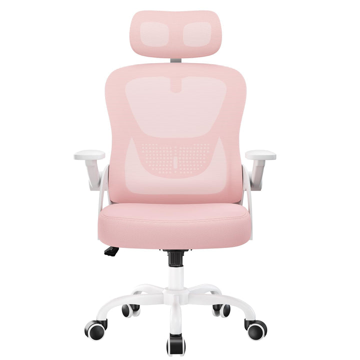 naspaluro Ergonomischer Schreibtischstuhl, Bürostuhl mit Kopfstütze/Hochklappbaren Armlehnen, Atmung