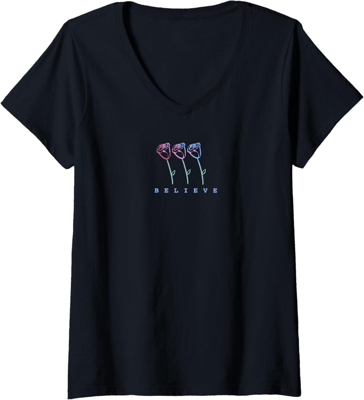 Damen Trendy Be The Reason Someone Believes In The Goodness Of God T-Shirt mit V-Ausschnitt