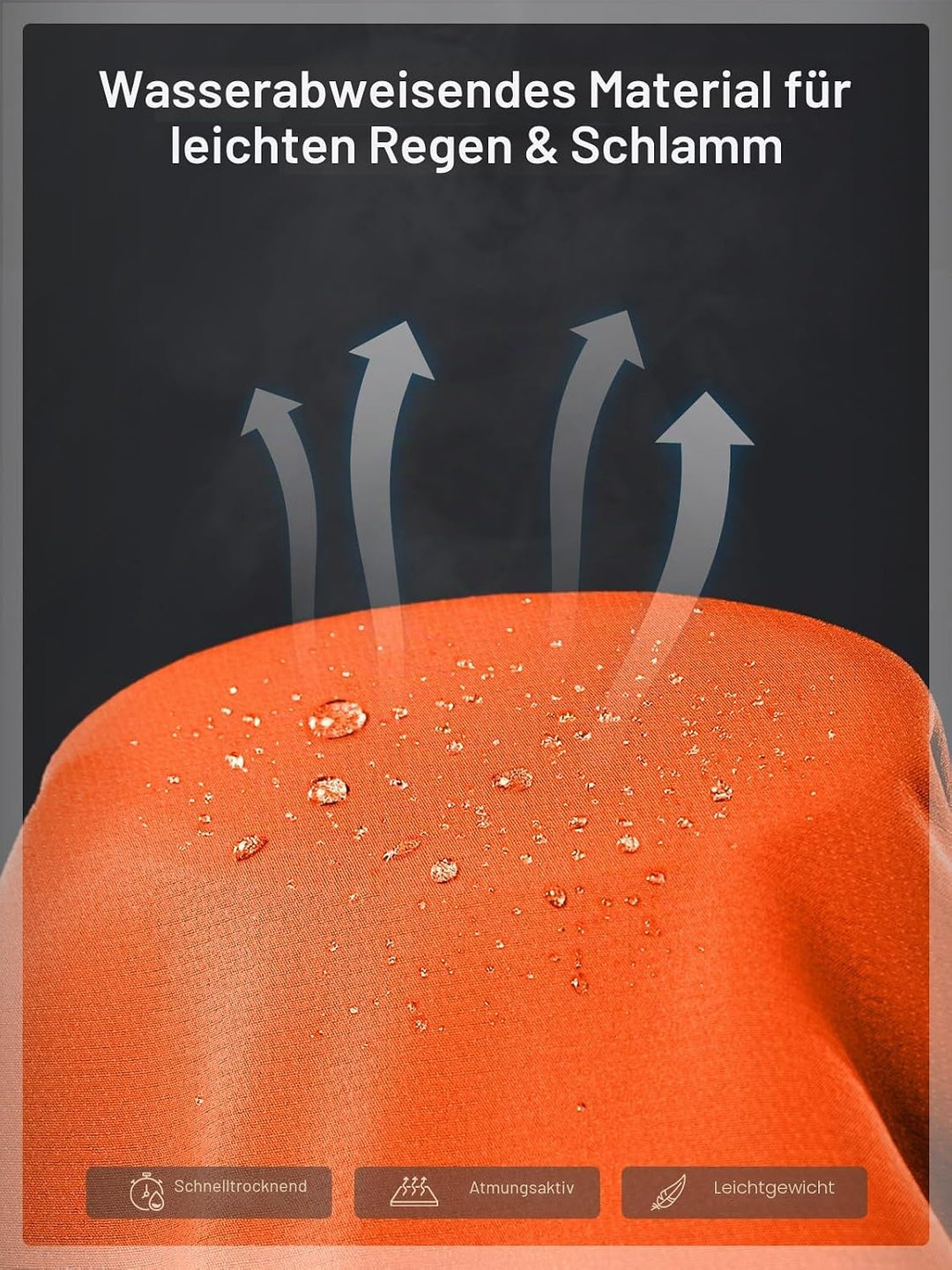 ARSUXEO Radhose Herren MTB Shorts ohne Polsterung Radfahren Shorts Klassisch Wasserdicht 1903 Orange