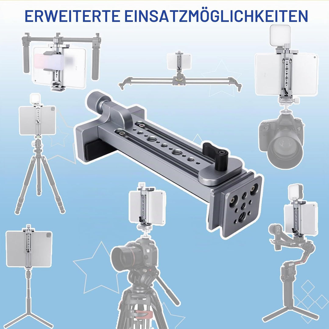 NICEYRIG iPad Stativ-Adapter mit Kaltschuh, Arca Swiss Stativhalterung für iPad Mini 7,9 Zoll / 9,7