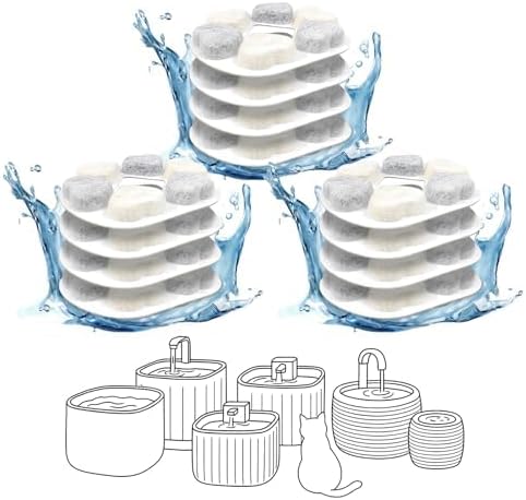 12x Katzenbrunnen Ersatzfilter – Kompatibel mit allen Pretty Paw Trinkbrunnen – Patentiert – Innovat