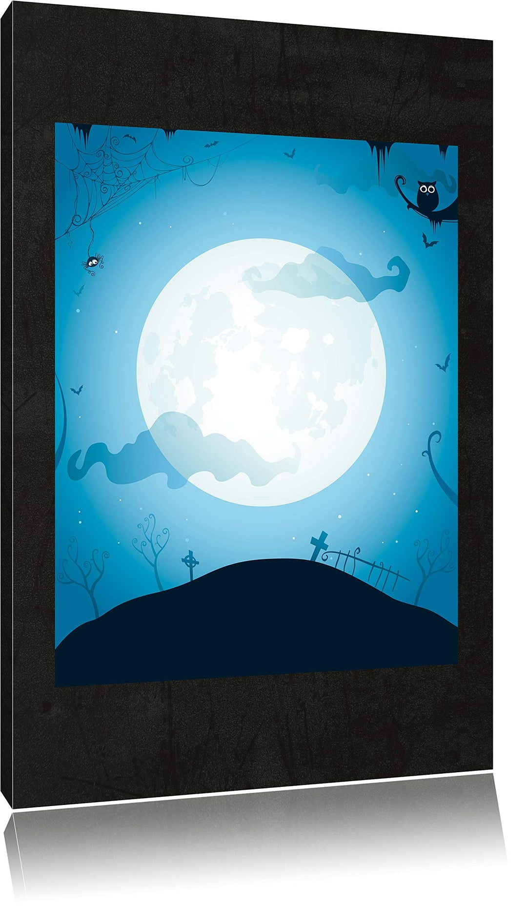 Pixxprint Schauriger Mond als Leinwandbild/Grösse: 100x70 cm/Wandbild/Kunstdruck/fertig bespannt 70x