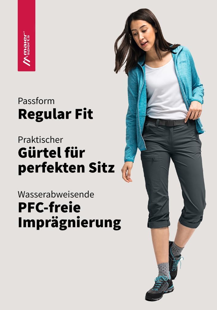 Maier Sports Damen Outdoorhose Lulaka, funktionale Wanderhose, atmungsaktive Trekking-Hose mit Rollu