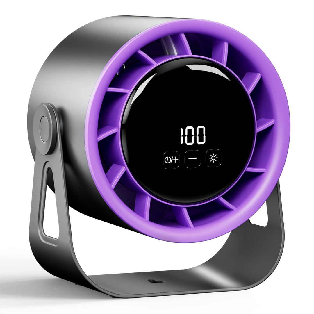 Macchiatto Tischventilator USB mit Akku, Leiser Mini Ventilator, 4 Geschwindigkeiten, 360° Verstellb