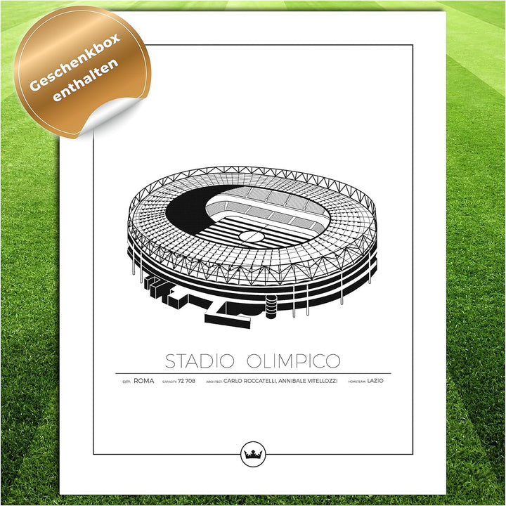 Sverigemotiv Fussballstadion-Wandkunstdruck – Fussballgeschenke für Jungen, Mädchen, Männer – Beste