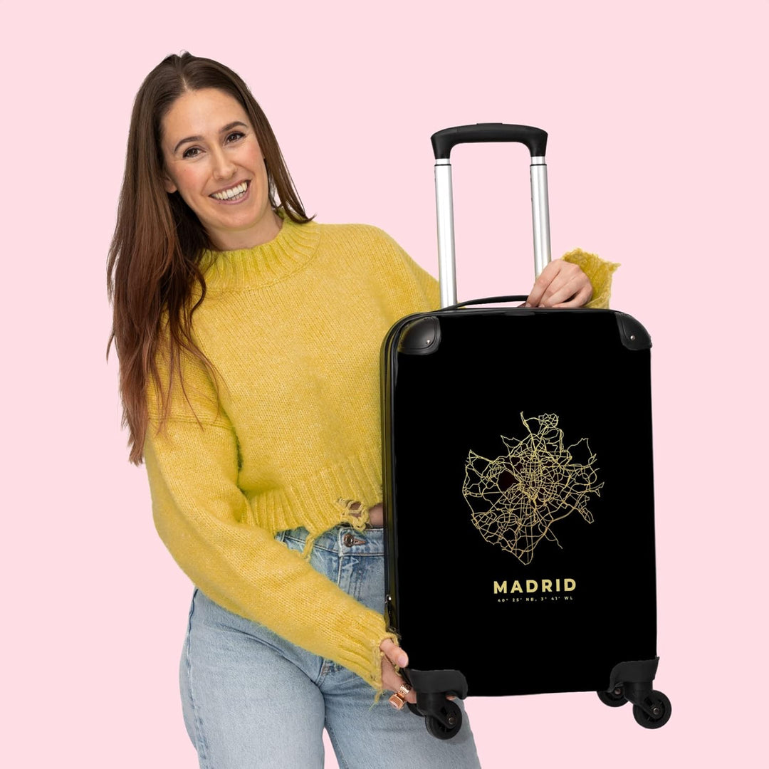 NoBoringSuitcases.com® Koffer Handgepäck Trolley Rollkoffer Kleine Reisekoffer mit 4 Rollen - Stadtp