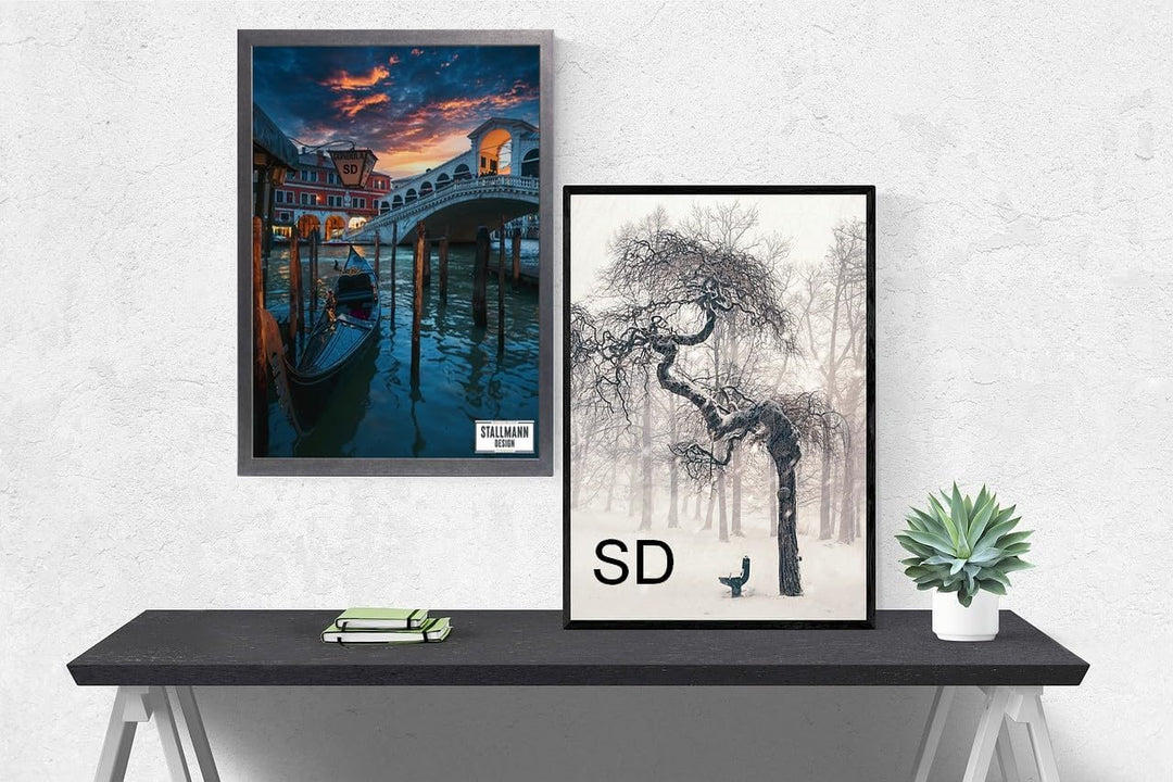 Stallmann Design Bilderrahmen 50x90 cm stahl Holz mit Acrylglas Rahmen-Breite 20mm Posterrahmen Wech
