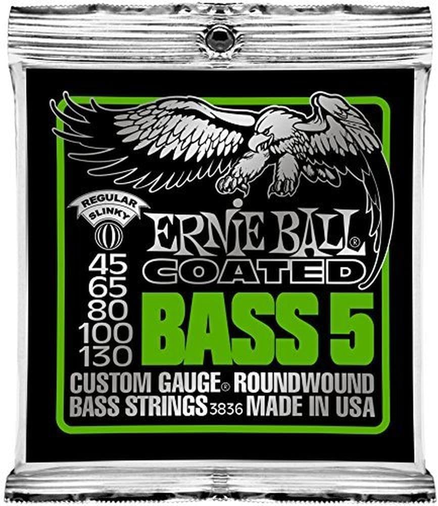 Ernie Ball Bass 5 Slinky Cobalt E-Bass-Saiten, Stärke 45-130 Regular (45–130) 5-Saiter, Regular (45–
