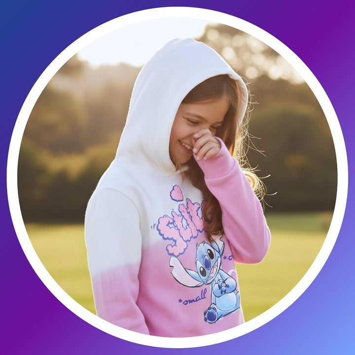 Disney Stitch Mädchen Kapuzenpullover, Sweatshirt für Kinder, Grössen 3 bis 8 Jahre 6 Jahre Lila, 6
