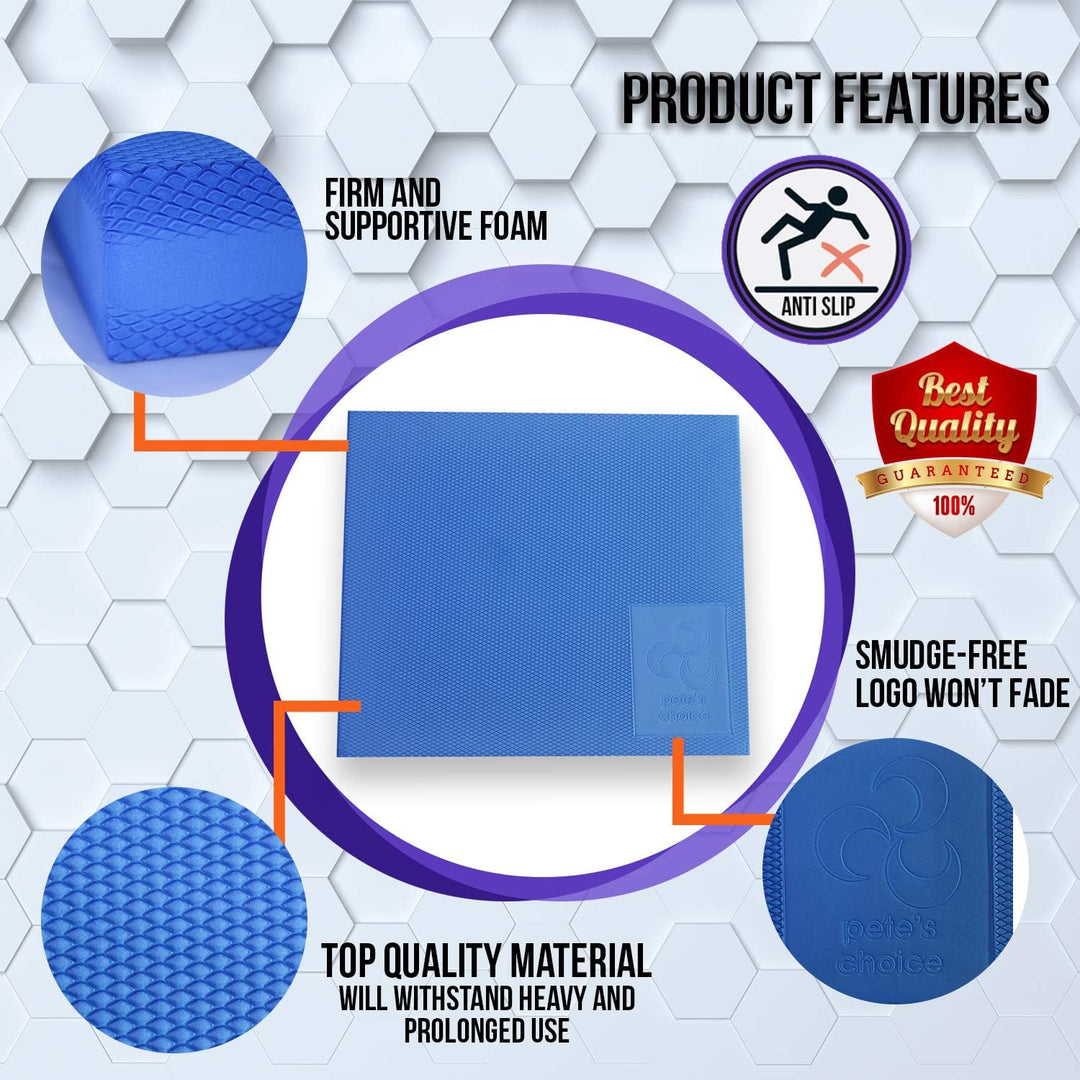 XL/L Foam Balance Pad - Dehnungsgurt und eBook inkl. | Extra grosses Balancekissen für physiotherape