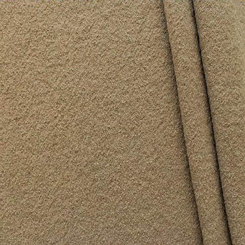 STOFFKONTOR Walkloden Wollstoff Meterware, 100% Wolle, Farbe Camel, Isolierend & Beidseitig verwendb
