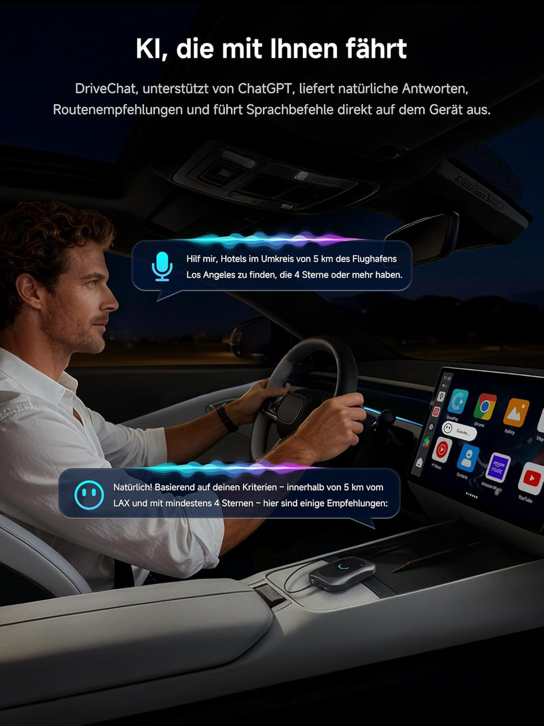 CarPlay Android Auto Wireless Adapter + Android OS, 8GB+128GB Car VideoBox mit HDMI In/Out, 4G LTE,