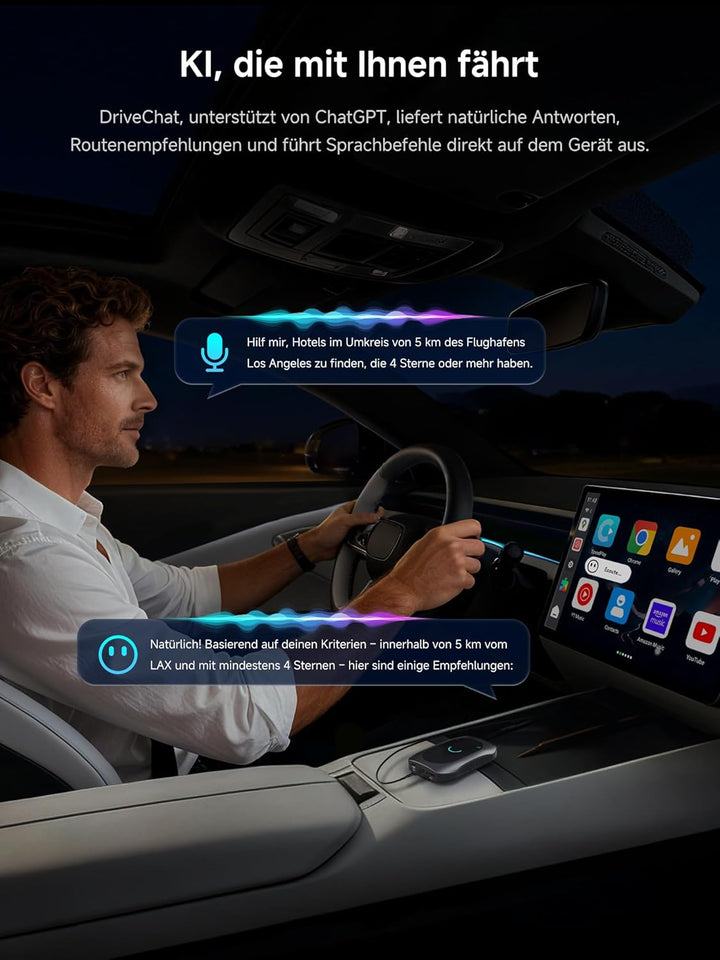 CarPlay Android Auto Wireless Adapter + Android OS, 8GB+128GB Car VideoBox mit HDMI In/Out, 4G LTE,