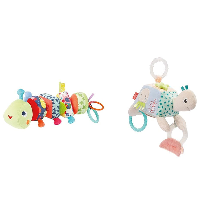 Fehn Activity-Puzzle-Raupe Color Friends – Motorikspielzeug zum Greifen & Activity Spielzeug Schildk
