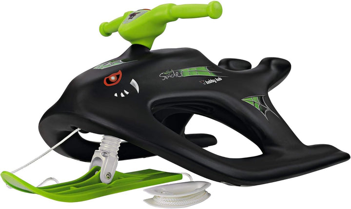 BIG-Bobby-Bob - Wild Spider - Kinderschlitten, Zugseil mit Griff, leichte Lenkung mit Metallkufen, l