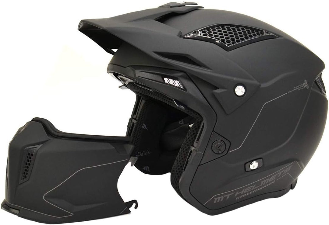 Helmet MT TR902XSV Streetfighter SV SOLID A1 SCHWARZ Matte GRÖssE M, Schwarz M