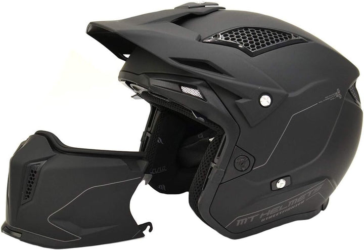 Helmet MT TR902XSV Streetfighter SV SOLID A1 SCHWARZ Matte GRÖssE M, Schwarz M