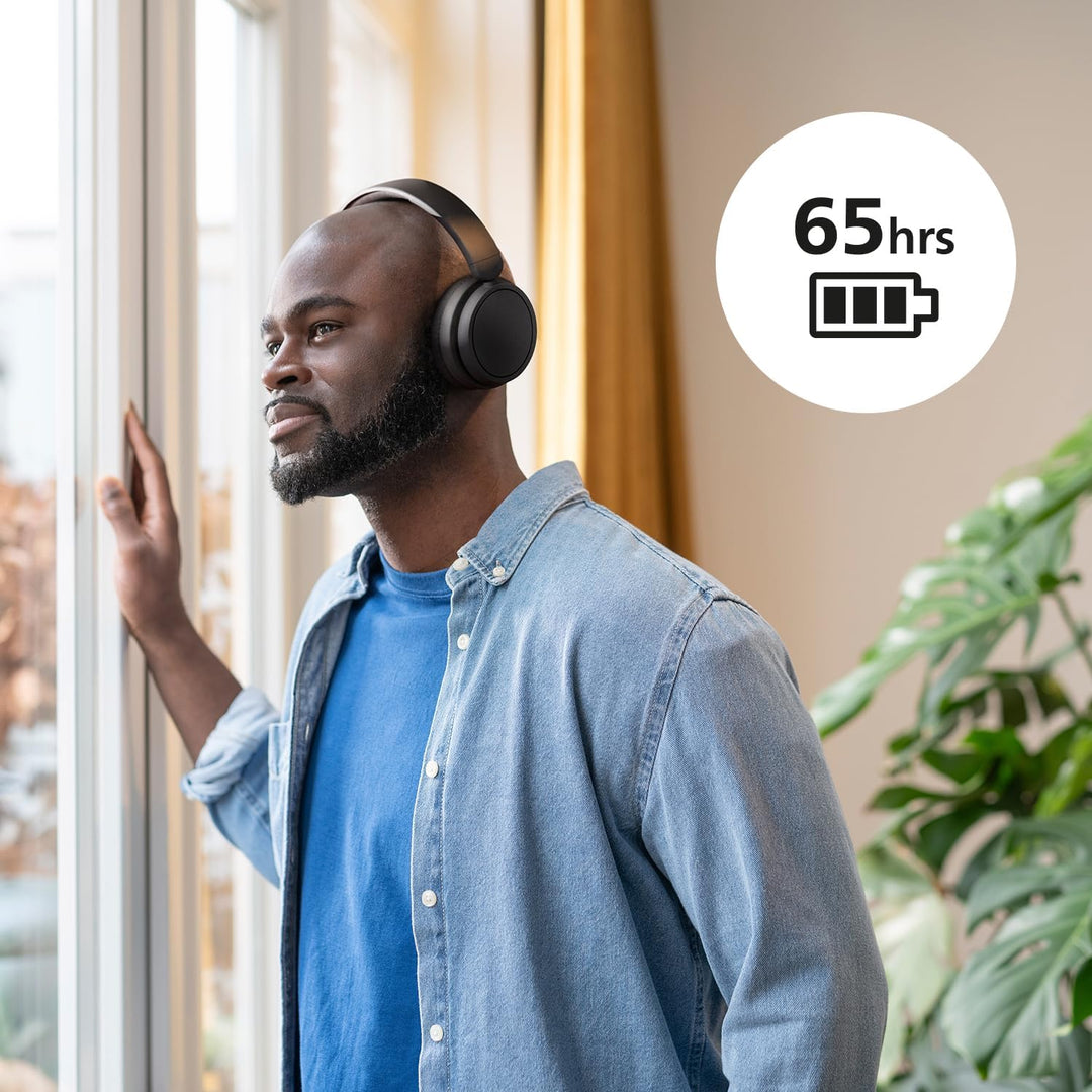 PHILIPS TAH5209BK Leichter ohraufliegender kabelloser Bluetooth-Kopfhörer mit passiver Geräuschisoli