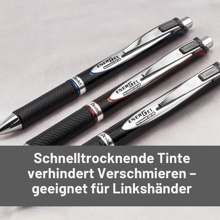 Pentel BLP77-CX EnerGel Xm Dokument mit Druckmechanik Wasserfeste, 12 Stück, blau 12 blau, 12 blau