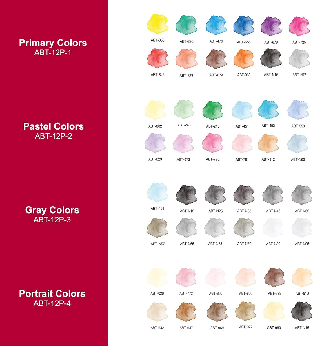 Tombow Fasermaler Dual Brush Pen mit zwei Spitzen 12er Set, primärfarben Single, Single