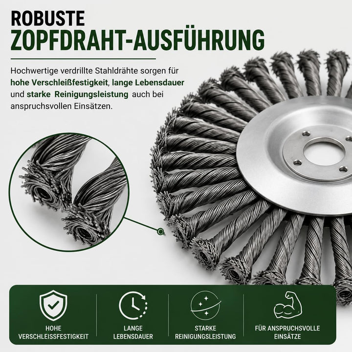 Universal Unkrautbürste Fugenbürste 200 mm für Stihl Motorsense mit Befestigungsset FS 80, 85, 87, 8