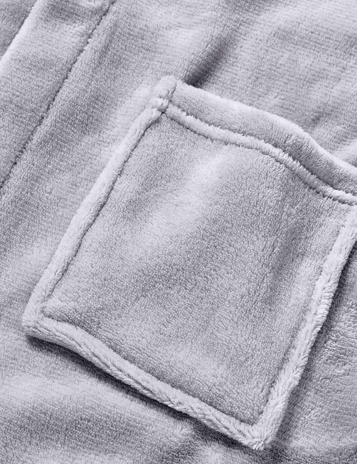 Playshoes Unisex Kinder Fleece-Bademantel Morgenmantel 86-92 Grau, 86-92 Grau