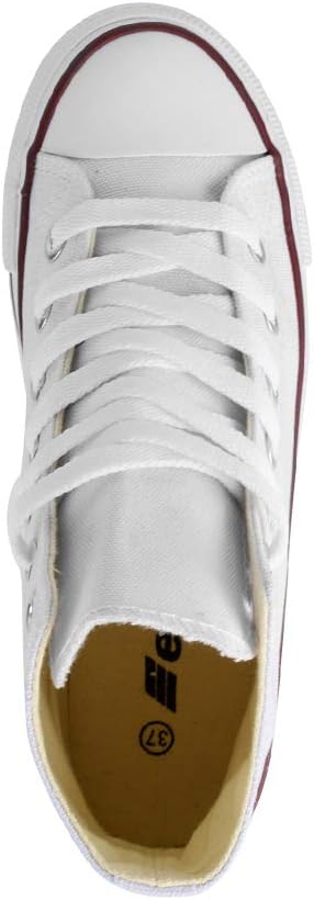 Elara Unisex Sneaker Sportschuhe High Top Turnschuh Chunkyrayan 36 EU Weiss Basic, 36 EU Weiss Basic